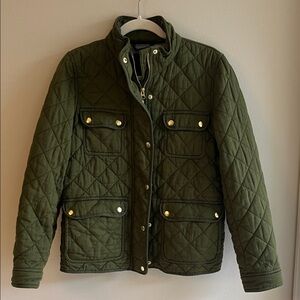 J. Crew Quilted Field Jacket - Dark Green size Medium
